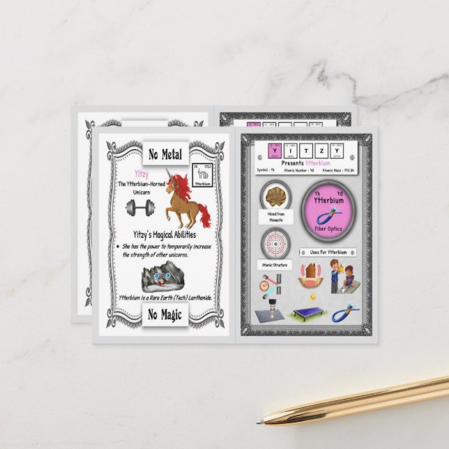 Yitzy - Ytterbium Horn Unicorn  Game Card (Front/Back In Situ)