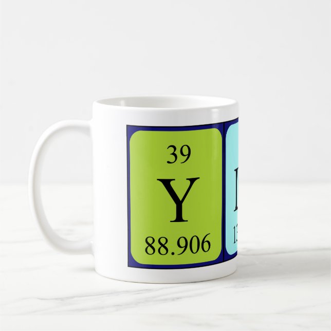 Ylan periodic table name mug (Left)
