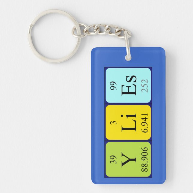Ylies periodic table name keyring (Front)
