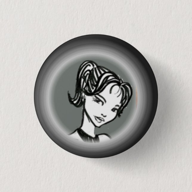 Yllwenn lineart 1 inch round button (Front)