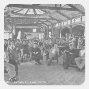 YMCA Hostel, Piccadilly, Manchester, c.1910 Square Sticker