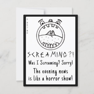 YNOTME SCREAMING HEAD NEWS POSTCARD
