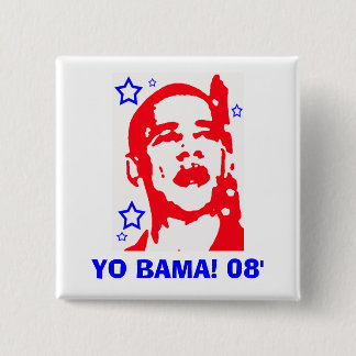 Yo Bama! 08' Star 2 Inch Square Button