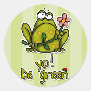 yo! be green classic round sticker