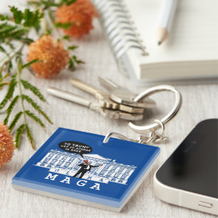  YO Come Back Trump 2024   Whitehouse ULTRA MAGA Keychain