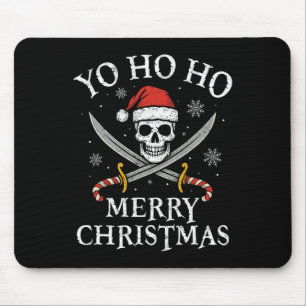Yo Ho Ho Merry Christmas Holiday Pirate Santa Hat  Mouse Pad