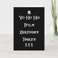 Yo Ho Ho Pirate Birthday Party Invitation