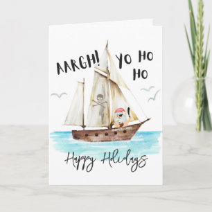 Yo Ho Ho Pirate Santa Christmas Holiday Card