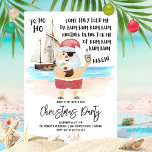 Yo Ho Ho Pirate Santa Rum Christmas Party Invitation<br><div class="desc">Ahoy! Add some nautical humor to the holidays with this Christmas party invitation that puts a pirate twist to the tune of "The Little Drummer Boy". Features a watercolor pirate Santa on the beach with a tropical coconut drink in one hand and a bottle of rum in the other and...</div>