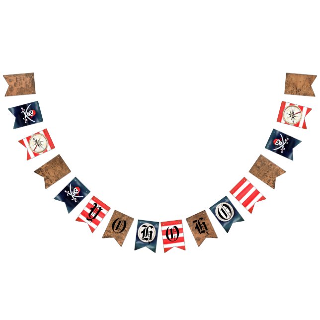 Yo Ho Ho Pirate Theme Bunting Flags (All)