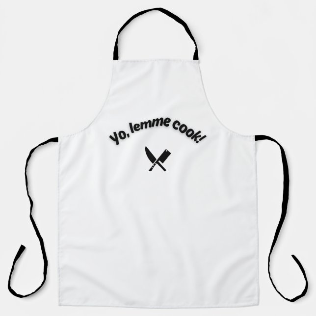 Yo, Lemme Cook Funny Apron for Men and Women (Front)