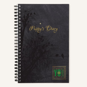 YO LUSH logo fan Black Puppy Diary Notebook