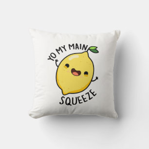 Yo My Main Squeeze Funny Lemon Pun Throw Pillow