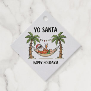 Yo Santa Funny Summer Christmas Tropical Holiday Favour Tags