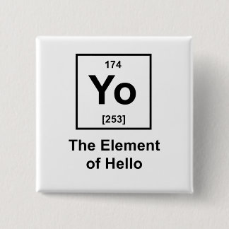 Yo! The Element of Hello 2 Inch Square Button