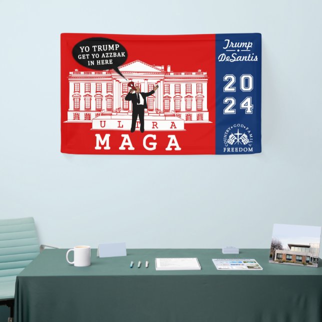  YO TRUMP DESANTIS 2024 Whitehouse Ultra MAGA Banner (Tradeshow)