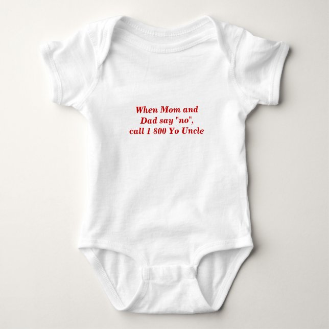 "Yo Uncle" baby romper (Front)