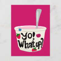 Yo! What Up? Cute Greek Yogurt Cup Blank