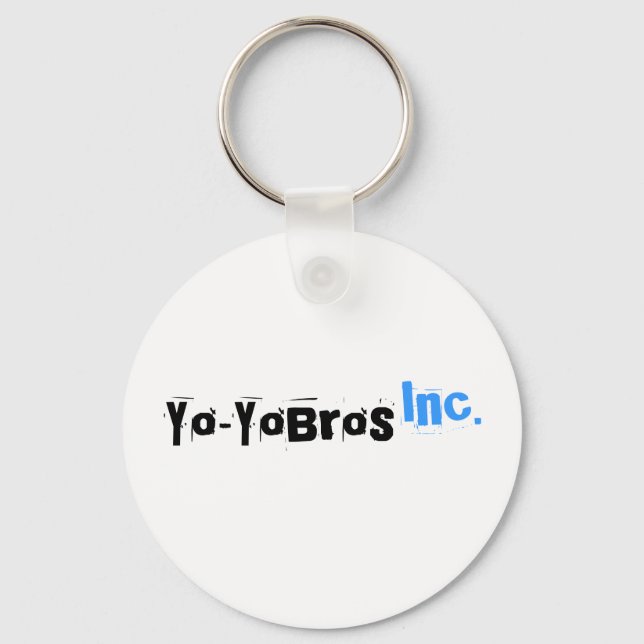 Yo-YoBros, Inc. White Logo Keychain (Front)