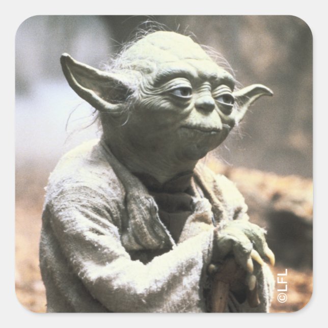Yoda On Dagobah Square Sticker (Front)