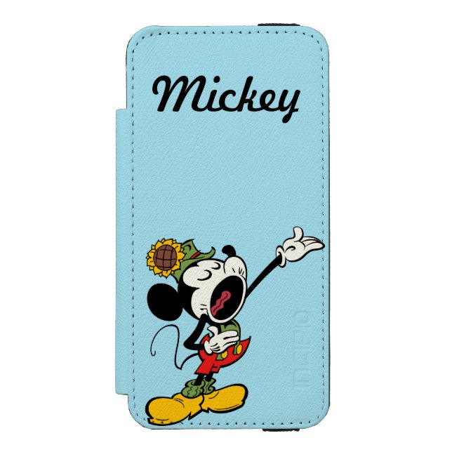 Yodelberg Mickey | Singing with Arm Up Incipio iPhone Wallet Case (Folio Front)