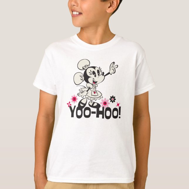 Yodelberg Minnie | Black and White Wave T-Shirt (Front)