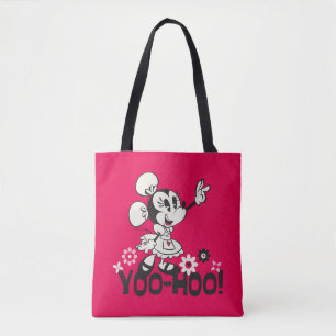 Yodelberg Minnie   Black and White Wave Tote Bag