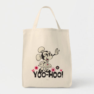 Yodelberg Minnie   Black and White Wave Tote Bag