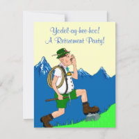 Yodeler Yodeling Announcing Retirement Invitation