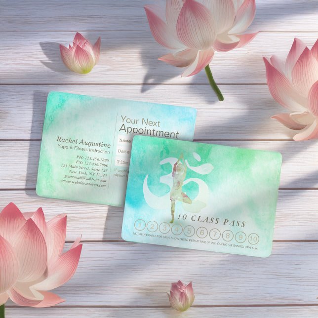 YOGA 10 Class Pass Appointment Meditation Pose Om Card (Creator Uploaded)