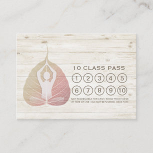Yoga 10 Class Pass Loyalty Appointment Bodhi Leaf Card