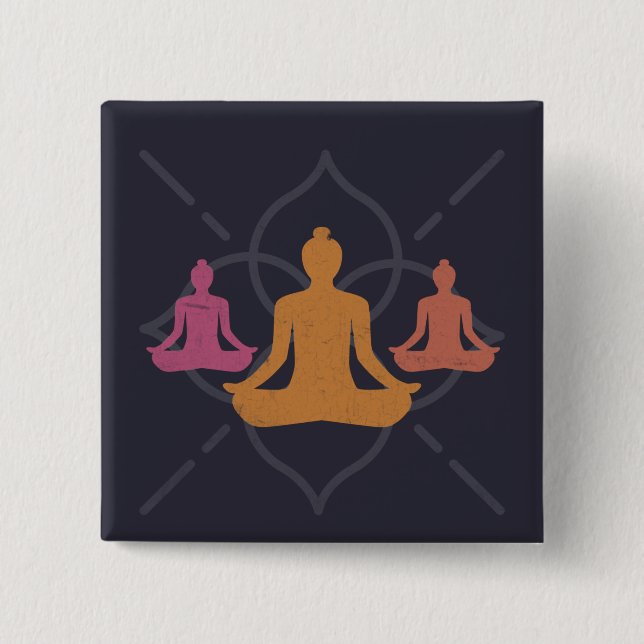 Yoga 2 Inch Square Button (Front)