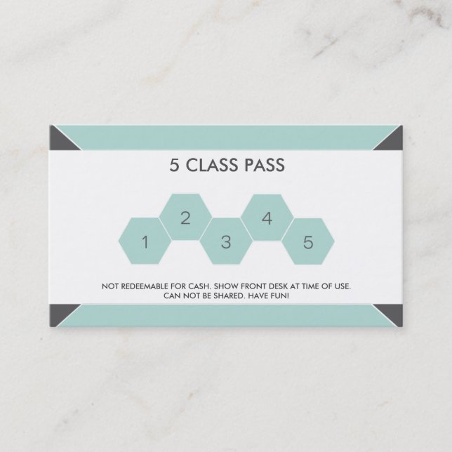 Yoga 5 Class Pass Business Card (Front)