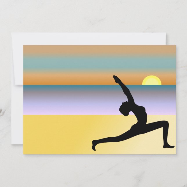 Yoga À La Plage Invitations Personnalisées (Devant)