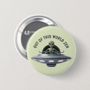 Yoga Alien 2 Inch Round Button