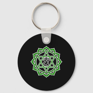 Yoga Anahata Heart Green Chakra Keychain