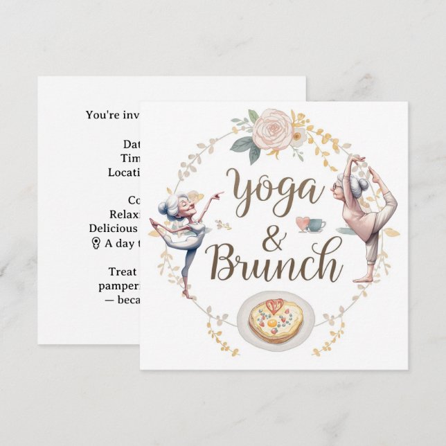 Yoga and Brunch  Invitation (Front/Back)