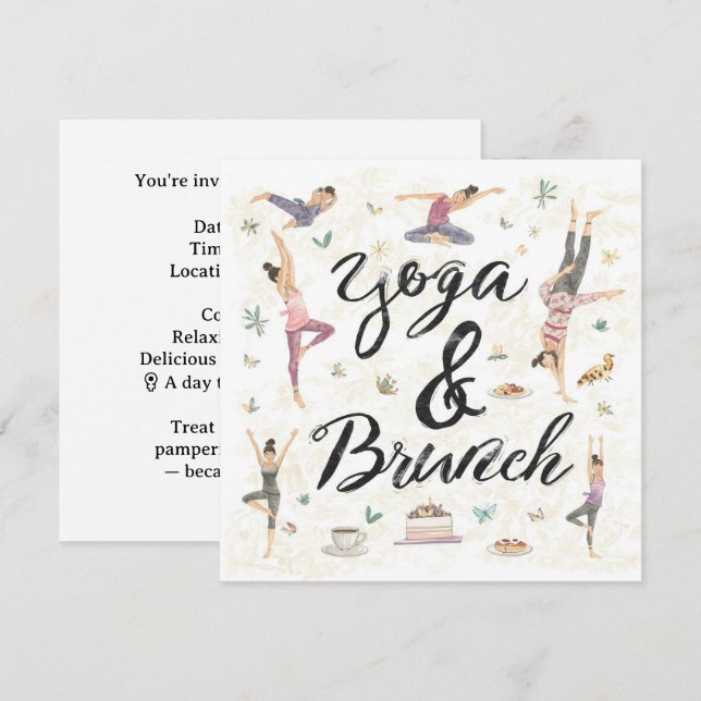 Yoga and Brunch  Invitation (Front/Back)