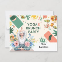 Yoga and Brunch Party invitation 