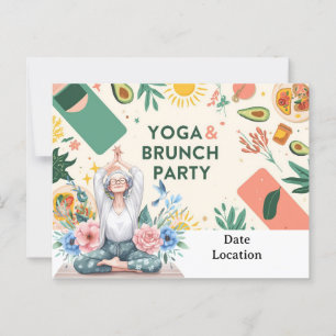 Yoga and Brunch Party invitation  Postcard