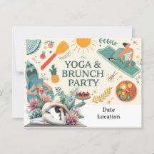 Yoga and Brunch Party invitation 