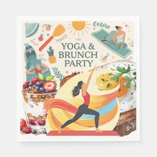 Yoga and Brunch Party  Napkin (Front)