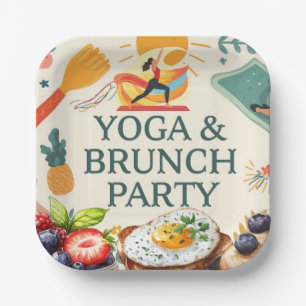 Yoga and Brunch Party Paper Plate