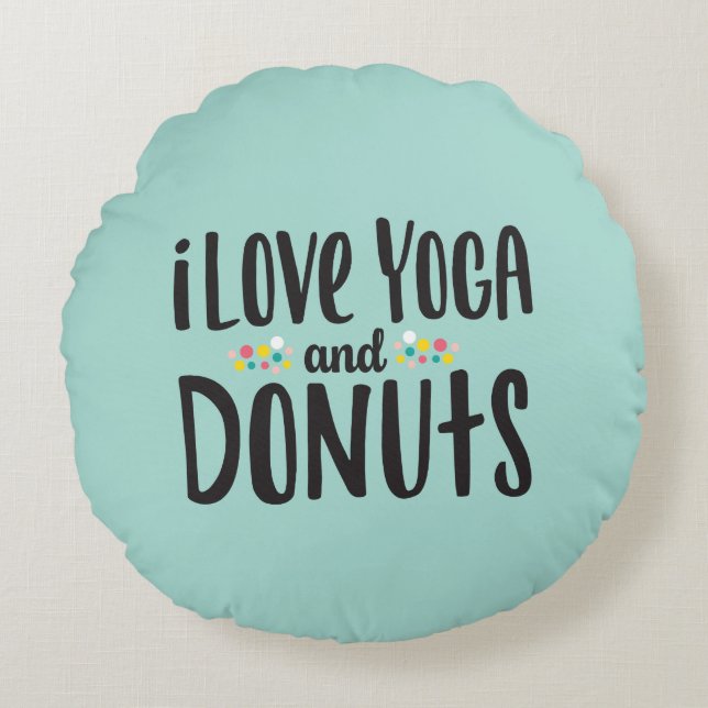 Yoga and Doughnuts throw pillow (Front)
