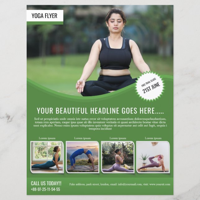 Yoga and Fitness Flyer Template (Front)