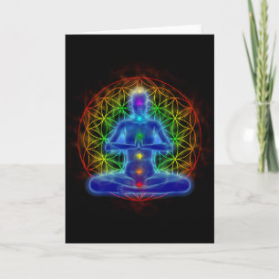 Yoga and meditation - flower of life card