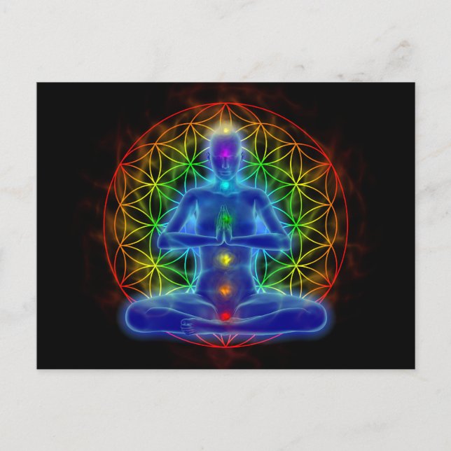 Yoga and meditation - flower of life postcard (Front)