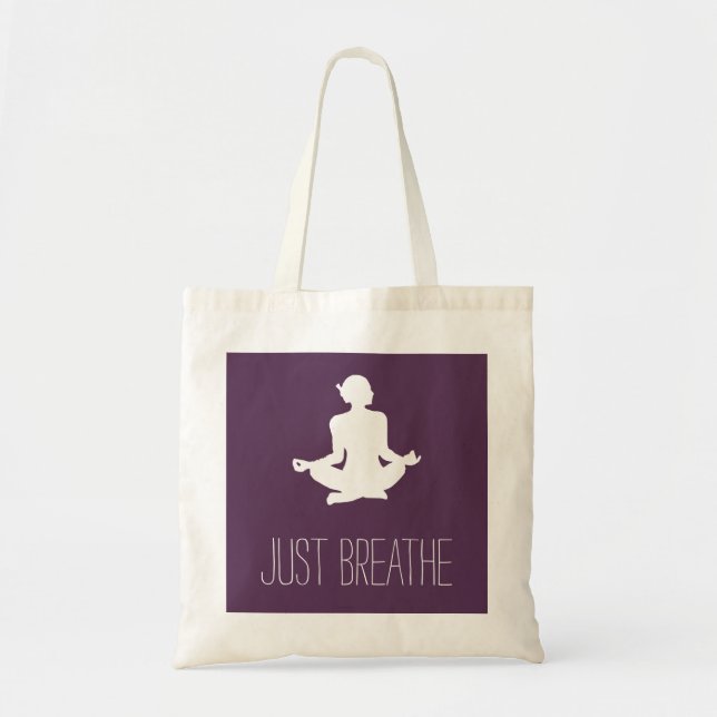 Yoga and Meditation Just Breathe Tote Bag (Front)