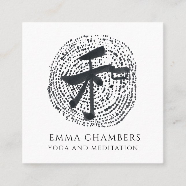 Yoga And Meditation Teacher Square Business Card (Front)
