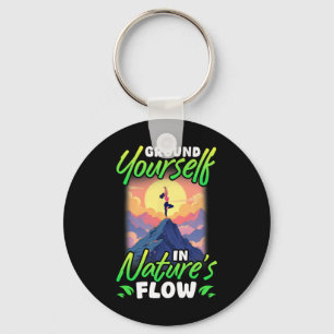 Yoga And Nature Ground Yourself In Nature's Flow Keychain